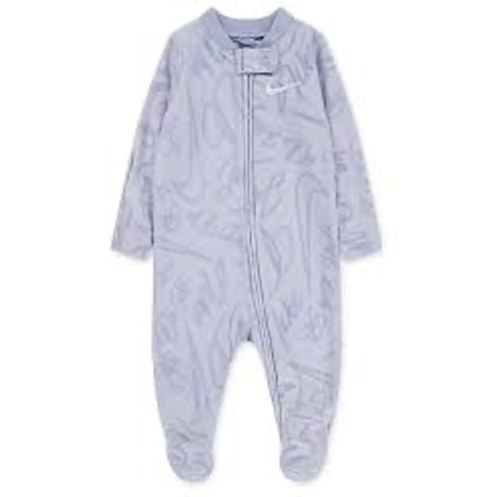 Nike Baby Girls Swoosh On Pointe Coverall Full Zip Logo Burnout Sleeper Size 3M